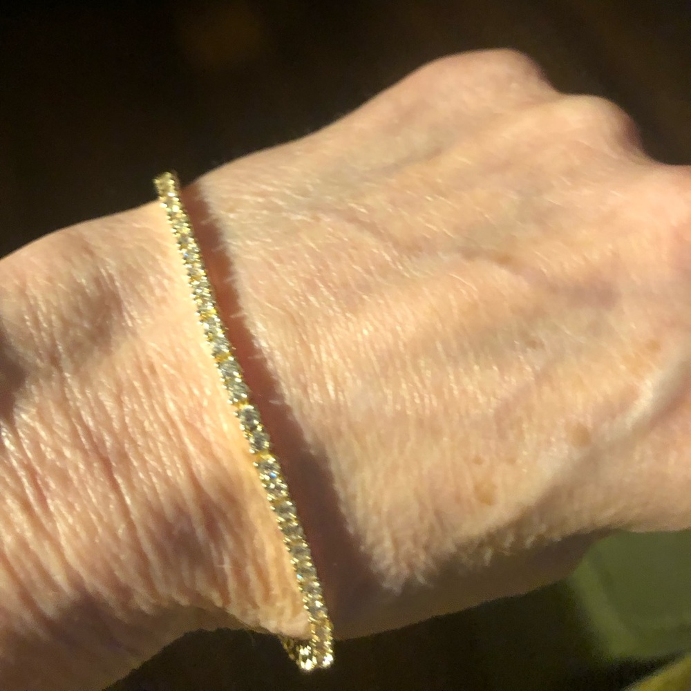14K GP Classic Tennis Bracelet - Picture 4 of 7